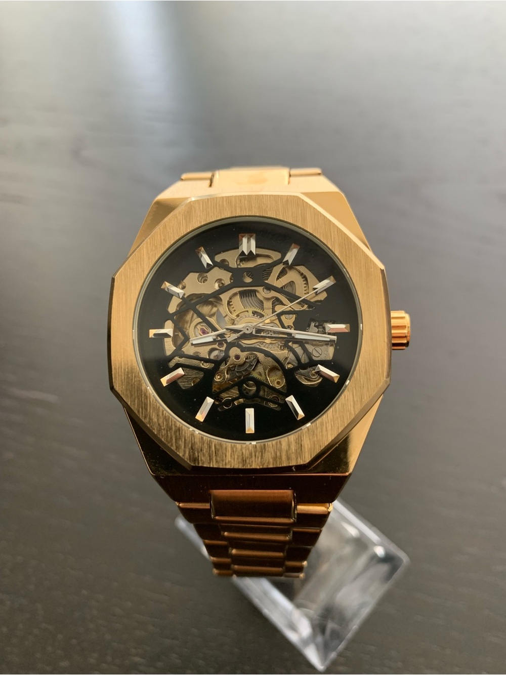 Gold Skeleton Mechanical Men’s Watch Royal Oak Style